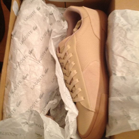 Lacoste Men's L006-TG5 Tan Leather & Suede Sneakers - 11.5 - New in Box - Picture 7 of 10